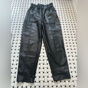 Madewell Black Faux Leather Trousers